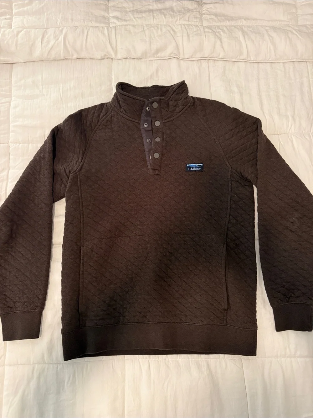 L.L. Bean Men's Quilted Sweatshirt Mockneck (Brown)